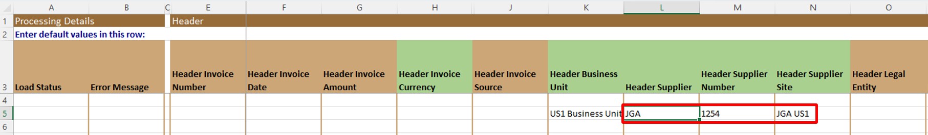 Lookup Value Selected - Simplified Loader Excel for Oracle Fusion Cloud ERP